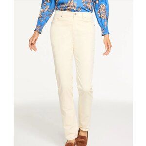 Talbots High Rise Straight Leg Corduroy Pants in Ivory